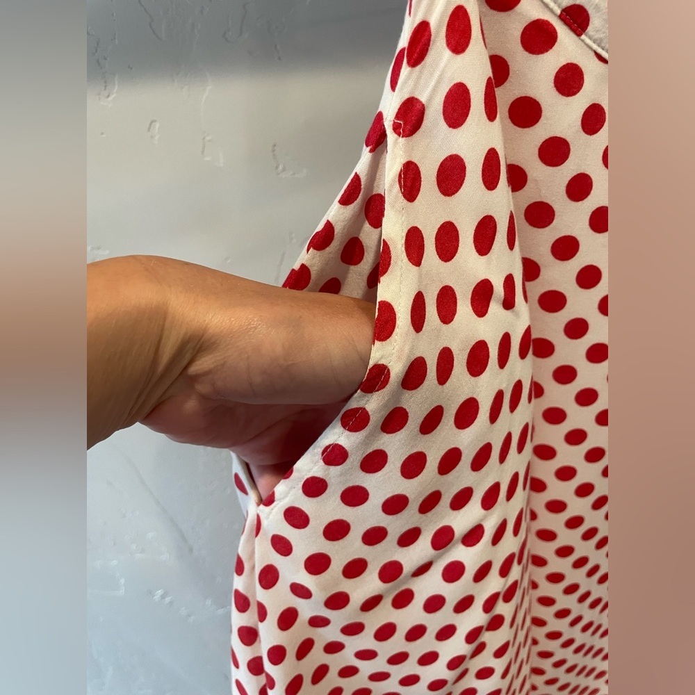 Women’s red and white a line Polka Dot Skirt size small - Picture 3 of 6